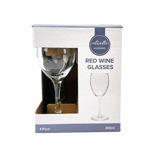 WINE GLASSES RED PK4