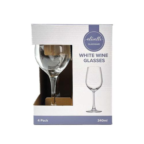 WINE GLASSES WHITE PK4