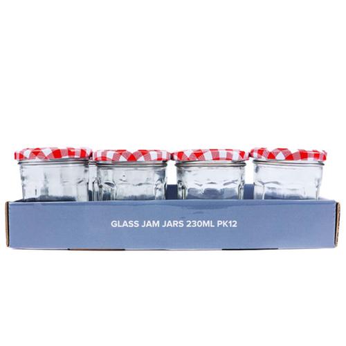GLASS JARS 230ML PK12
