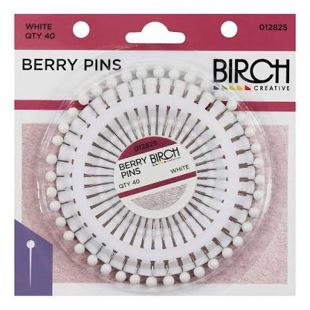 PINS BERRY ROSETTE WHITE