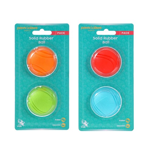 PET RUBBER BALLS SOLID 2PK