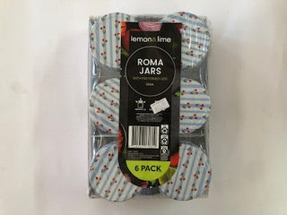 GLASS JARS ROMA CHERRY 300ML 6PK