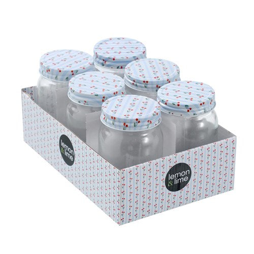 GLASS JARS ROMA CHERRY 500ML 6PK