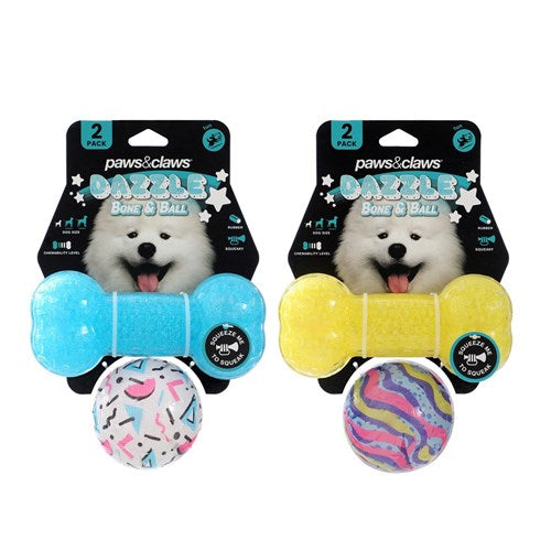 PET TOY BONE & BALL 2PC