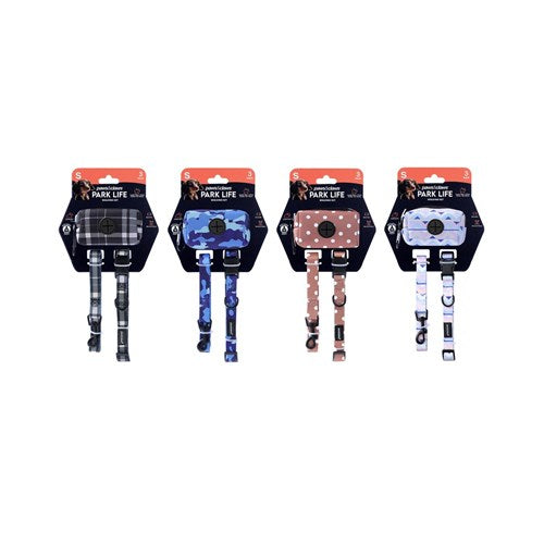 DOG COLLAR LEAD & WASTE BAG HOLDER SET S