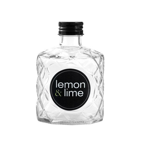 GLASS JAR QUILT VERRE 200ML W/BLACK LID