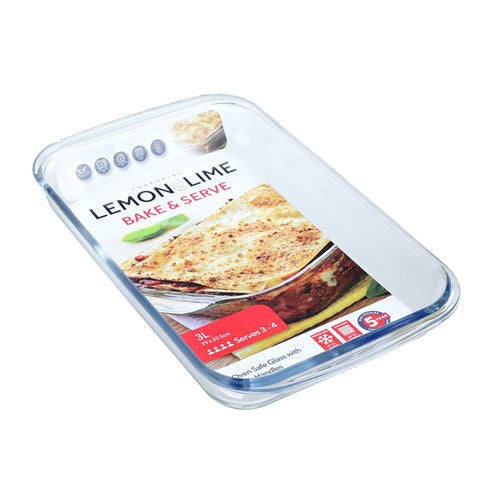 GLASS BAKEWARE RECT 3LT