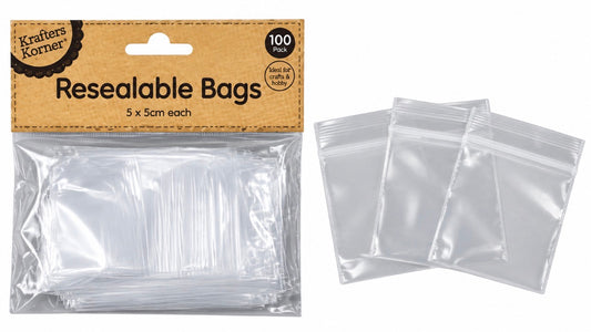 RESEALABLE BAGS 5X5CM 100PK