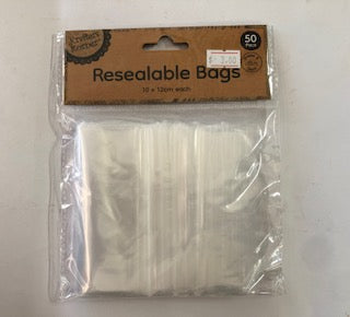 RESEALABLE BAGS 10X12CM 50PK