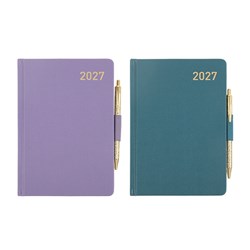 2027 DIARY A5 WTV W/PEN EMBOSS & GOLD FO