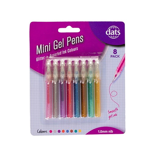 GEL PENS MINI 8PK ASST CLRS
