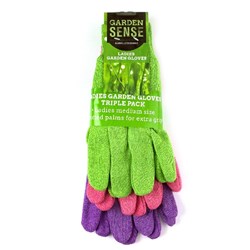 GARDEN GLOVES LADIES 3PK