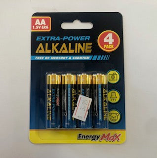 AA BATTERY ALKALINE 4PK