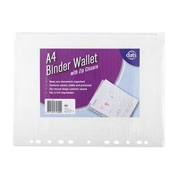 DOCUMENT WALLET BINDER A4 CLEAR