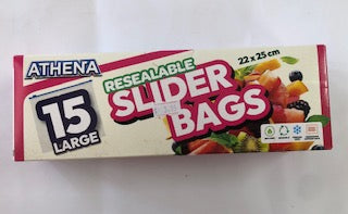 SLIDE LOCK BAG LGE 22X25CM PK15