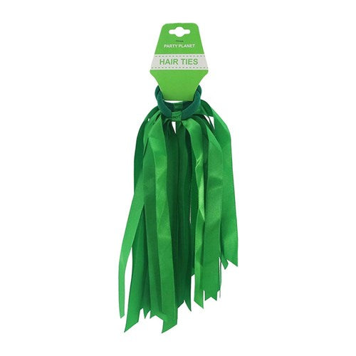 HAIR TIES TASSEL PK2 GREEN