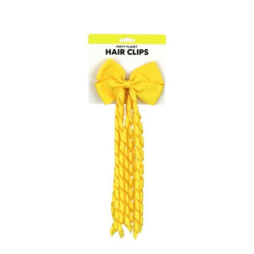BOW TASSEL HAIR CLIP YELLOW