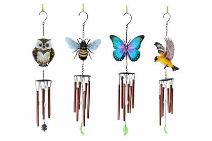 WINDCHIME HBIRD/OWL/BEE/B'FLY 60CM