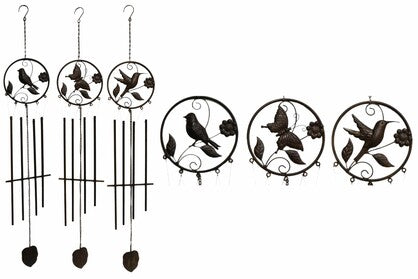 WINDCHIME METAL BIRDS ASST 127CM