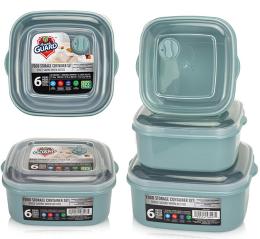 FOOD CONTAINERS W/VENT SQR 6PK