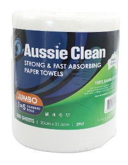 PAPER TOWEL AUSSIE CLEAN JUMBO 300SHTS