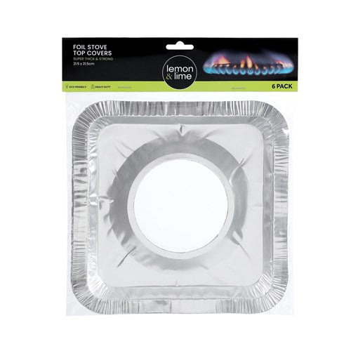 FOIL STOVE TOP COVERS 6PK 21X21CM