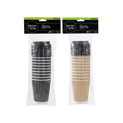 COFFEE CUPS DISPOSABLE RIPPLE WALL 340ML