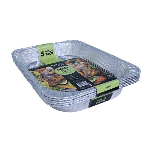 FOIL TRAYS LGE 5PK 45X34X6CM