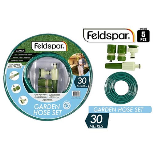 GARDEN HOSE W/FITTINGS 30M 5PC