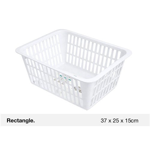 BASKET WHITE 37X25X15CM