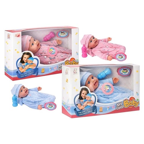BABY DOLL W/SOFT BODY & SOUND 40CM 2PC