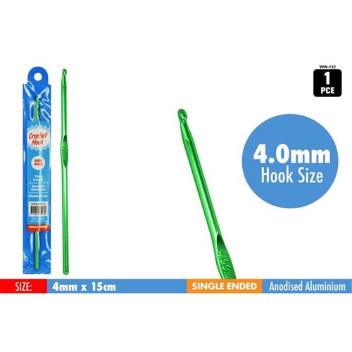 CROCHET HOOK 4MM X 15CM