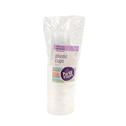 CUPS PLASTIC DISPOSABLE PK40 200ML CLEAR