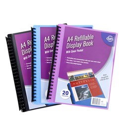 DISPLAY BOOK W/INSERT A4 20 POCKETS