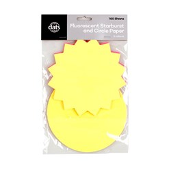 FLURO PAPER CIRCLE STARBURST 100PC