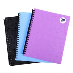 DISPLAY BOOK A4 20 POCKET ASST