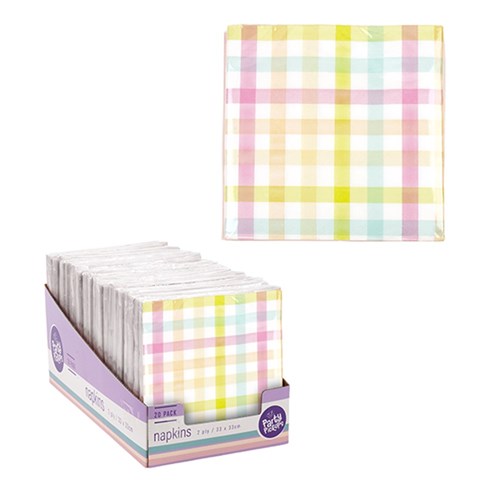 NAPKINS 20PK 33X33CM CHECKERED