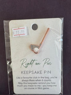 KEEPSAKE PIN MEN RIGHT ON PAR