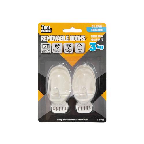 HOOKS ADHESIVE OVAL PK2 CLEAR