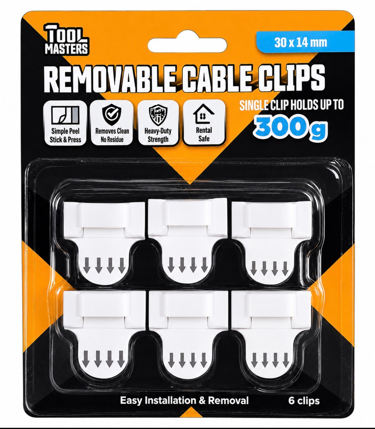 HOOKS ADHESIVE CLIPS PK6