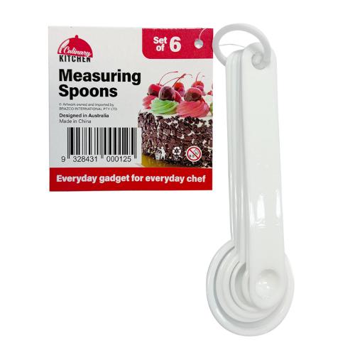 MEASURING SPOONS PK6 WHITE