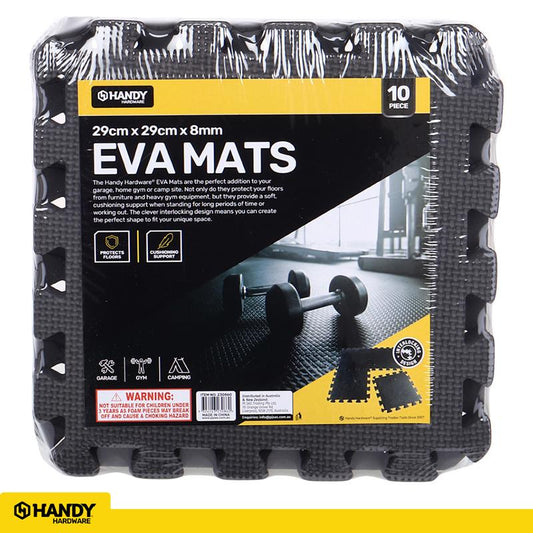 MAT EVA 29X29CM BLACK 10PC