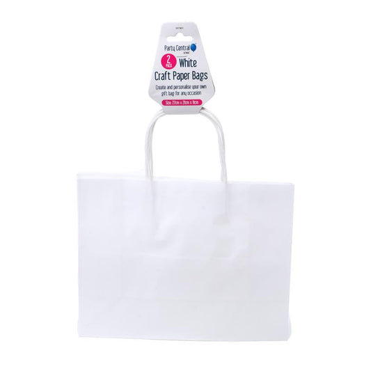 PAPER BAGS WHITE HORIZONTAL 28X22X10CM