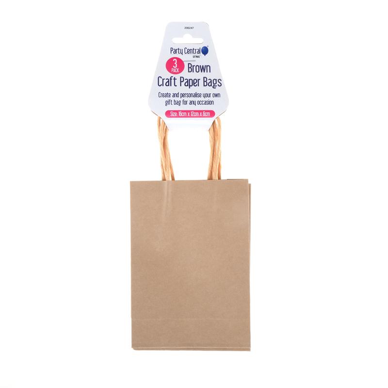 PAPER BAGS BROWN HORIZONTAL 15X12X6CM