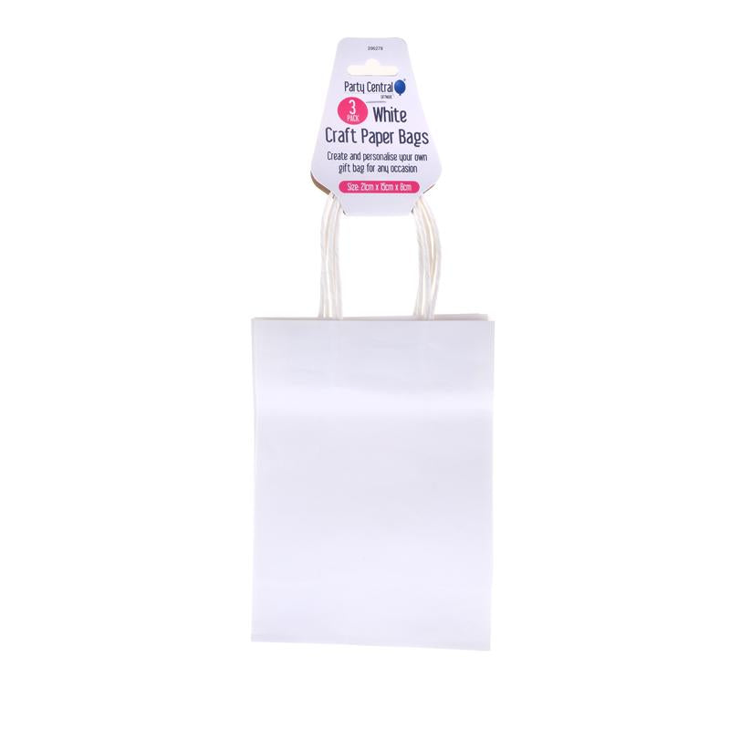 PAPER BAGS WHITE HORIZONTAL 21X16X8CM