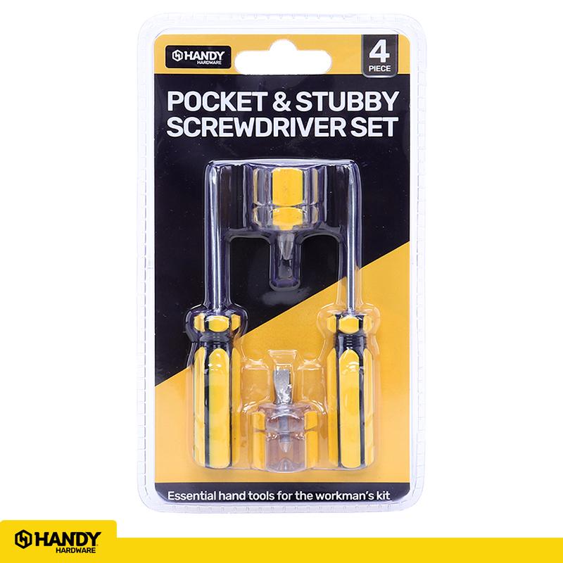 SCREWDRIVER SET (POCKET/STUBBY SIZE) 4PC