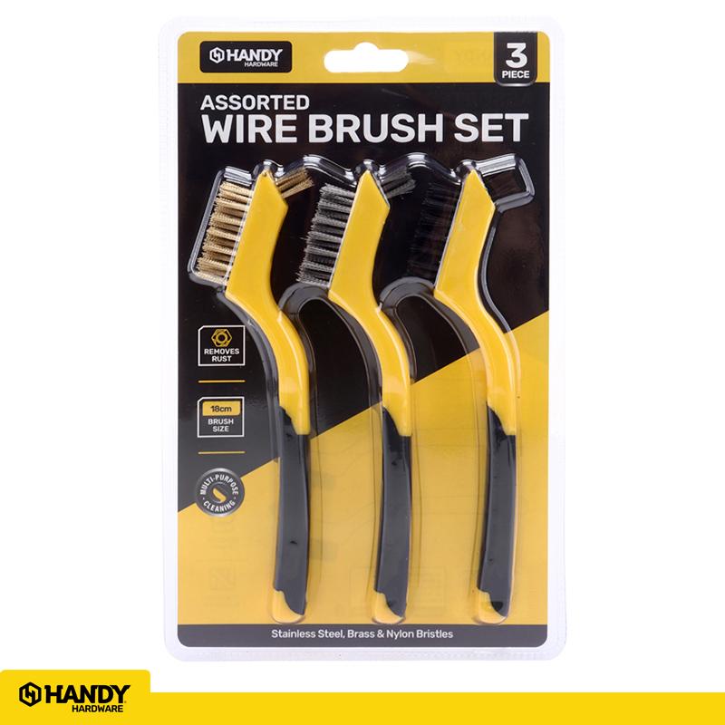 WIRE BRUSHES 3PC (BRASS/NYLON/SS)