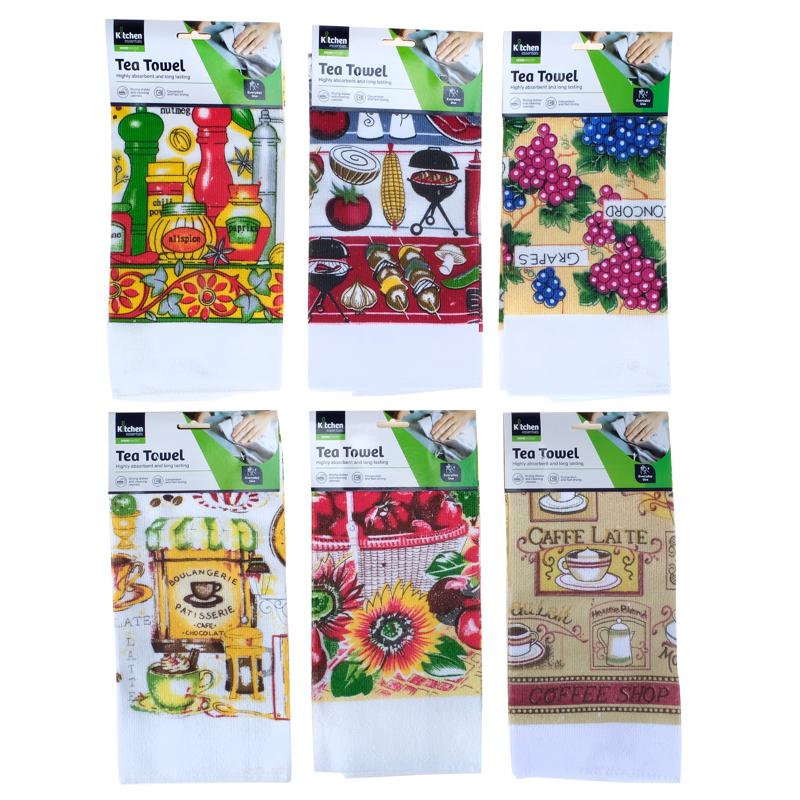 TEA TOWEL 38X62CM ASST PRINTS