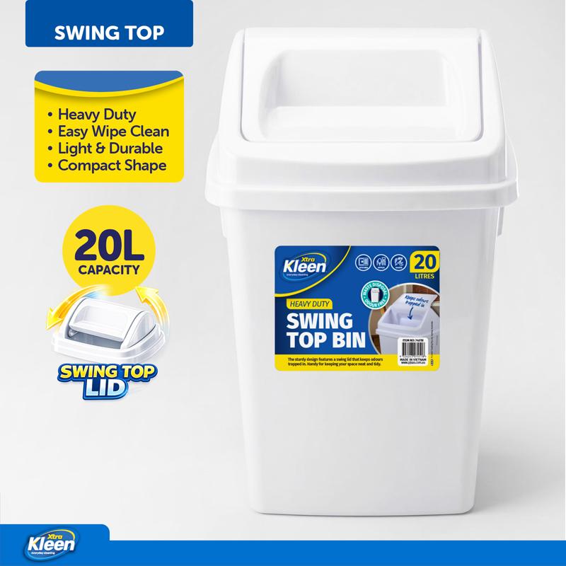 BIN SWING TOP WHITE 20LT