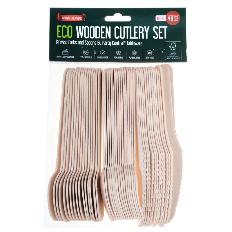 CUTLERY WOODEN ECO FRIENDLY 16CM 50PK